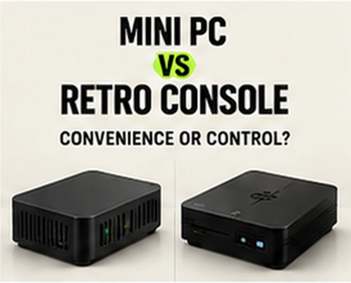 Mini PC vs retro console — practical G11 Pro editorial visual