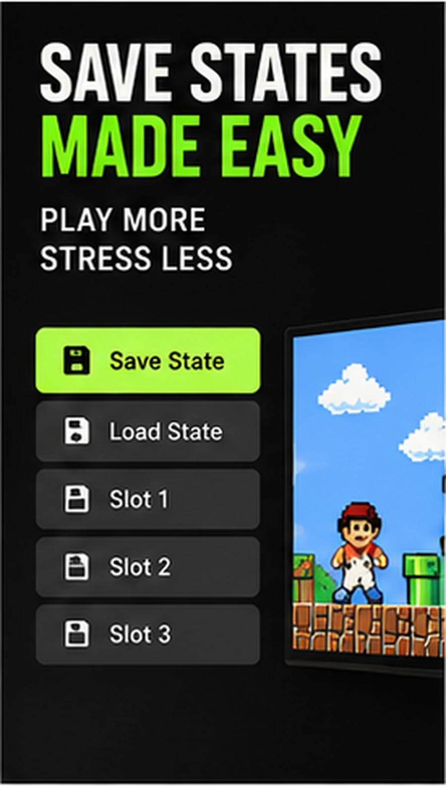 Retro gaming save states — practical G11 Pro editorial visual